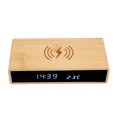 thumbnail image 4 of Wooden Digital Alarm Clock, Exquisite Bamboo Material Wireless Charging Wood LED Clock  For Living Room, 4 of 8