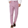 thumbnail image 1 of INSPIRE CHIC Style Men's Dress Plaid Printed Business Checked Pants 28 Pink, 1 of 7