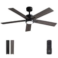 thumbnail image 1 of Vagizm Ceiling Fan with Light Remote: 52 inch Modern Bedroom Fans with Dimmable Tri-Color Temperature LED - Quiet Reversible DC Motor - Indoor Outdoor Paito Use, 1 of 7