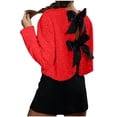 thumbnail image 4 of Plebaso Veste Courte à Sequins pour Femmes Nœud Papillon devant Hauts Pailletés Manches Longues Veste Élégante pour Fête pour Dames, 4 of 7