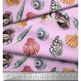 thumbnail image 3 of Soimoi polyester Crepe Fabric Colorful Shells Ocean Print Fabric by the Yard 52 Inch Wide, 3 of 3