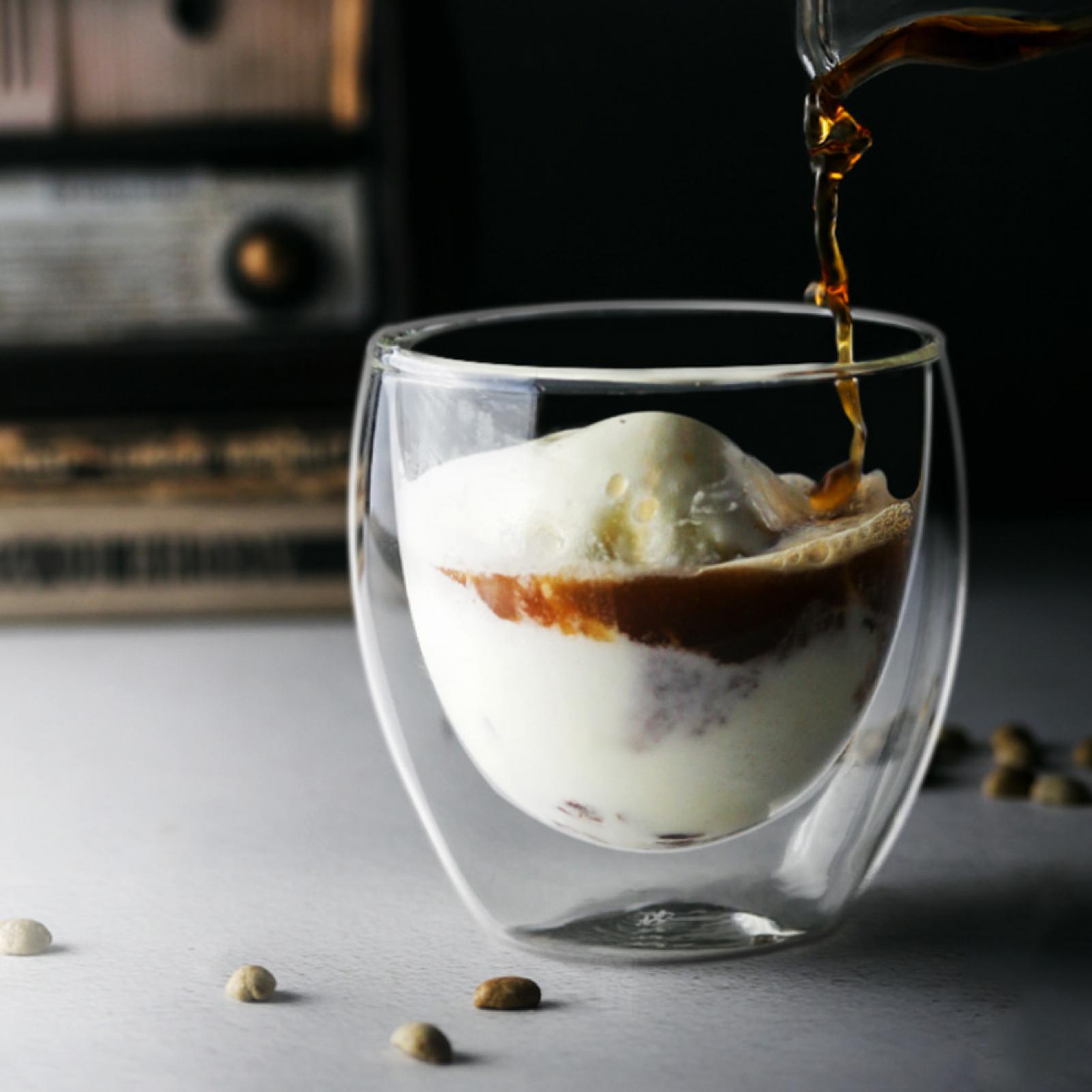 Tasse en Verre Transparent, Tasse à Café Résistante à la Chaleur, Double Couche pour la Maison pour Café