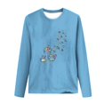 thumbnail image 4 of Pisexur Hauts pour Femmes Mode d'Automne T-Shirt à Imprimé Graphique Amusant Col Rond Manches Longues Chemises pour Femmes Chic Décontracté Hauts de Sortie Confort Polyvalent Blouses Légères, 4 of 5
