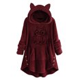 thumbnail image 2 of TIMIFIS Womens Hooded Button Collar Drawstring Hoodies Pullover Sweatshirts Casual Long Sleeve Tops Shirts with PocketsFall, 2 of 6