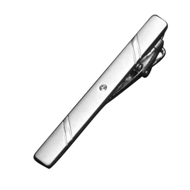 Shengyu 1pc Men Metal Silver Tone Simple Necktie Tie Bar Clasp Clip Clamp Pin