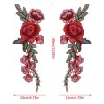 thumbnail image 2 of 1 Pair DIY Rose Flower Embroidered Patches Sew Embroidered Patch 1 Pair On Patch Applique For Jeans Pants, 2 of 8