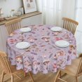 thumbnail image 4 of Round Tablecloth Mushrooms Vintage Botanical 60 Inch Table Cover for Dining Polyester Cloth with Scalloped Edges Stain Resistance Kitchen Picnic Party Restaurant Decoration, 4 of 6