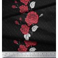 thumbnail image 2 of Soimoi Rayon Fabric Dot,Leaves & Rose Flower Print Fabric by the Yard 42 Inch Wide, 2 of 3