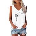 thumbnail image 1 of Womens Printed Sleeveless Casual V-Neck Tank Top, 1 of 3