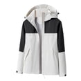 thumbnail image 2 of LSLJS Manteau pour Femme Manteau Chaud Imperméables Coupe-Vent Manteau de Pluie à Capuche Coupe-Vent Extérieur Imperméable à Capuche Manteau ( Blanc, TTTG), 2 of 3