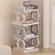 Amzcrzy Shoe Organizer, Shoe Rack 4 Tier Household Doorway Sturdy Narrow Small Crevice Entry Shoe Cabinet Multifunctional Shoe Storage Shelves For Bedroom Closet Entrance Hall Bedroom Shoe Rack