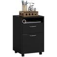 thumbnail image 1 of HOMCOM Vertical Filing Cabinet with Drawer Wheels, File Cabinet, Black, 1 of 10