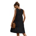 thumbnail image 2 of Nouvelle Robe en Patchwork de Couleur Unie pour Femmes Streetwear Sans Manches Taille Mi-Longue Décontractée, 2 of 2
