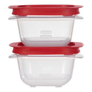 Rubbermaid 1.83-Cup EasyStore Square Food Storage Containers with Lids, 2 Pack