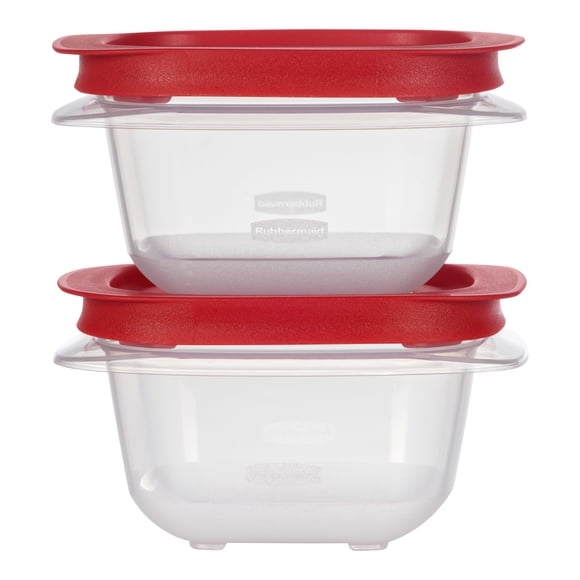 Rubbermaid 1.83-Cup EasyStore Square Food Storage Containers with Lids, 2 Pack