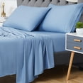 thumbnail image 1 of 3 PCS Bedding Sheets and Pillowcase Set Rayon Derived from Bamboo, Cool Sheets for Hot Sleepers, 1 of 10