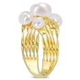 thumbnail image 4 of Miabella Freshwater Cultured Pearl Yellow Rhodium Plated Sterling Silver Multi-Row Ring, 4 of 5