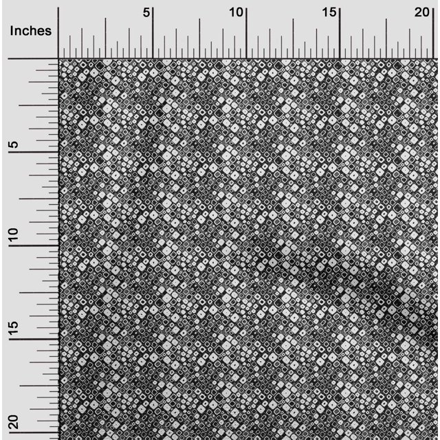 oneOone Polyester Lycra Black Fabric Geometric Bandhani Fabric For Sewing Printed Craft Fabric By The Yard 56 Inch Wide