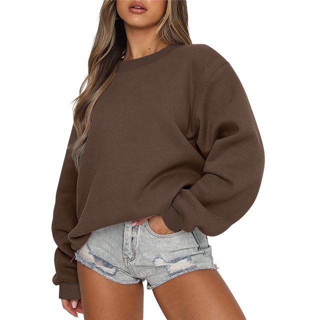 Mefallenssiah Mode Chandail Décontracté à Manches Longues à Col Rond pour Femmes, Coupe Ample, Haut Blouse Kaki m