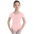 thumbnail image 1 of Aislor Filles Enfants Manches Courtes Coton Extensible Ballet Danse Gymnastique Justaucorps Tenue de Danse Rose 6, 1 of 7