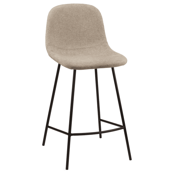 Bouclair Beige Fabric and Metal Bar Stool