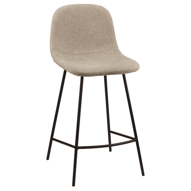 Bouclair Beige Fabric and Metal Bar Stool
