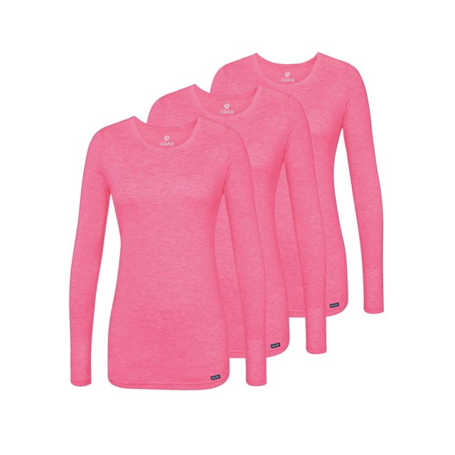 Adar sous-Couches pour Femmes, Lot de 3 - T-Shirt de sous-Couche à Manches Longues Confortable