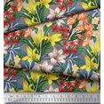 thumbnail image 3 of Soimoi Grey Poly Georgette Fabric Leaves, & Lily Floral Print Sewing Fabric Yard 42 Inch Wide, 3 of 3
