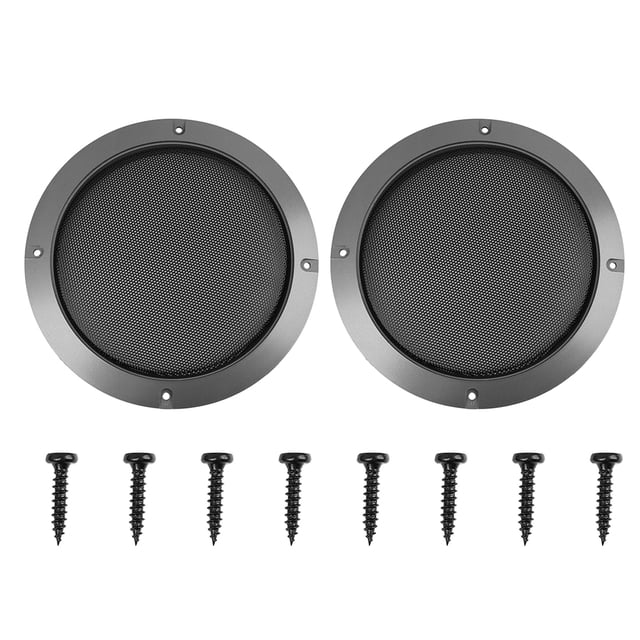 Unique Bargains 2pcs 6.5' Gray Car Speaker Cover Steel Mesh Sub Woofer Subwoofer Grill Protector