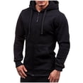 thumbnail image 1 of Fankiway New Fashion All-Match Zipper Hooded Sweater Coat Men'S Solid Color Cardigan, 1 of 2