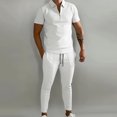thumbnail image 2 of Birdeem Ensemble de Sport Décontracté pour Hommes, Mode, Col Rabattu, Manches Courtes, Pantalon, Deux Pièces, 2 of 11