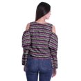 thumbnail image 4 of Moomaya Button Front Cold Shoulder Top Printed  Casual Loose Blouse Short Top, 4 of 4