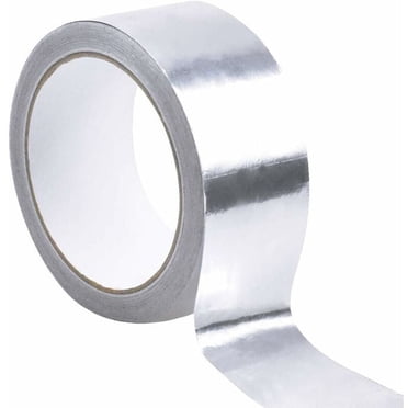 Ruban en Papier D\'aluminium Argenté - 1 mm X 50 mm X 20 m, Ruban d'Étanchéité Imperméable, Ruban de Renforcement Résistant aux Hautes Températures pour Conduits de Ventilation
