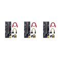 thumbnail image 1 of tredstone 5x USB 3 Riser Board VER009S GOLD PCI-E 1x to 16x Powered 60cm PCIe Extender Black Slot+Red Wire 3Set, 1 of 6