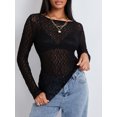 thumbnail image 3 of Faithtur Femmes Pures Crop Tops Manches Longues Équipée de Dentelle Courte Sortir Tops pour la Fête, 3 of 9