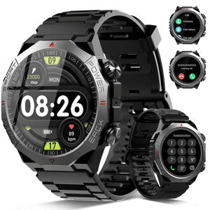 Rénovés Tikland 1.39 Smartwatch avec Bluetooth pour les hommes, noir