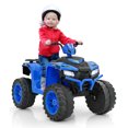 thumbnail image 1 of Gymax Kids Ride-On ATV 24V Battery Powered Electric Vehicle w/ Wireless Connection Music Radio Blue, 1 of 9