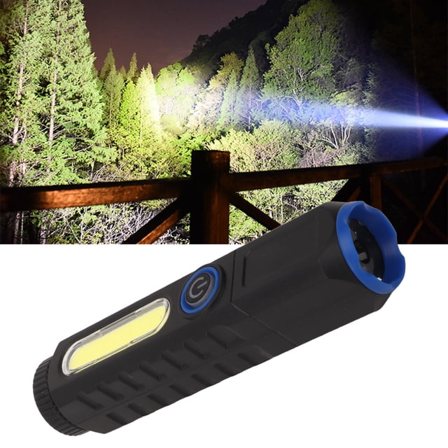 Lampe de Camping, Lampe de Poche Résistante à l'Usure 4 Modes Réglable COB Facile à Transporter pour Sentiers Nocturnes Noir Rouge,Noir Bleu
