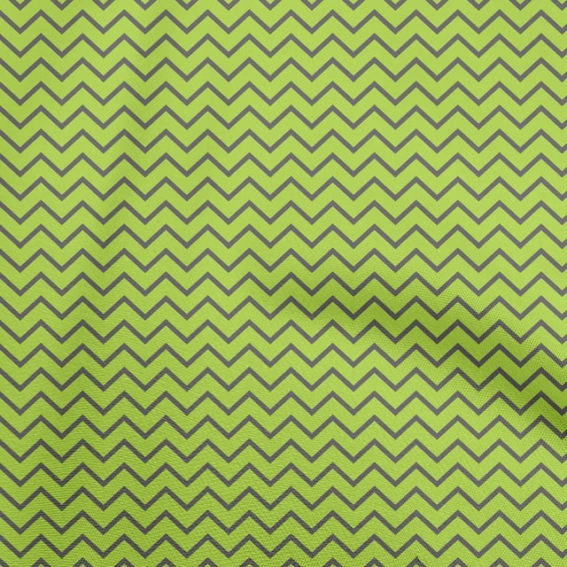 oneOone Polyester Spandex Green Fabric Chevron Sewing Material Print Fabric By The Yard 56 Inch Wide