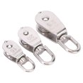 thumbnail image 2 of EeaseCA 3pcs Single Pulley Stainless Steel Wire Rope Crane Single Wheel Swivel Lifting Rope Pulley (15/20/25 Single Pulley Each 1pc), 2 of 7