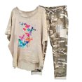 thumbnail image 1 of Ensembles d'Entraînement pour Femmes Imprimé Col Rond Manches Mi-Longues Chandail Chemise Hauts + Pantalon Ensemble 2 Pcs Tenues pour Femmes Ensembles de Pantalons en Liquidation, 1 of 6