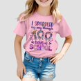 thumbnail image 2 of LUOGENLI T-Shirt pour Filles Enfants Mode Décontractée Imprimé Col Rond Ample Manche Courte T-Shirt Haut Maxi Hauts Ensembles Filles Tenue 2 Pcs Vacances 10-11 Ans, 2 of 4