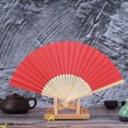 thumbnail image 2 of Pattern Folding Dance Wedding Party Lace Silk Folding Hand Solid Color Fan, 2 of 2