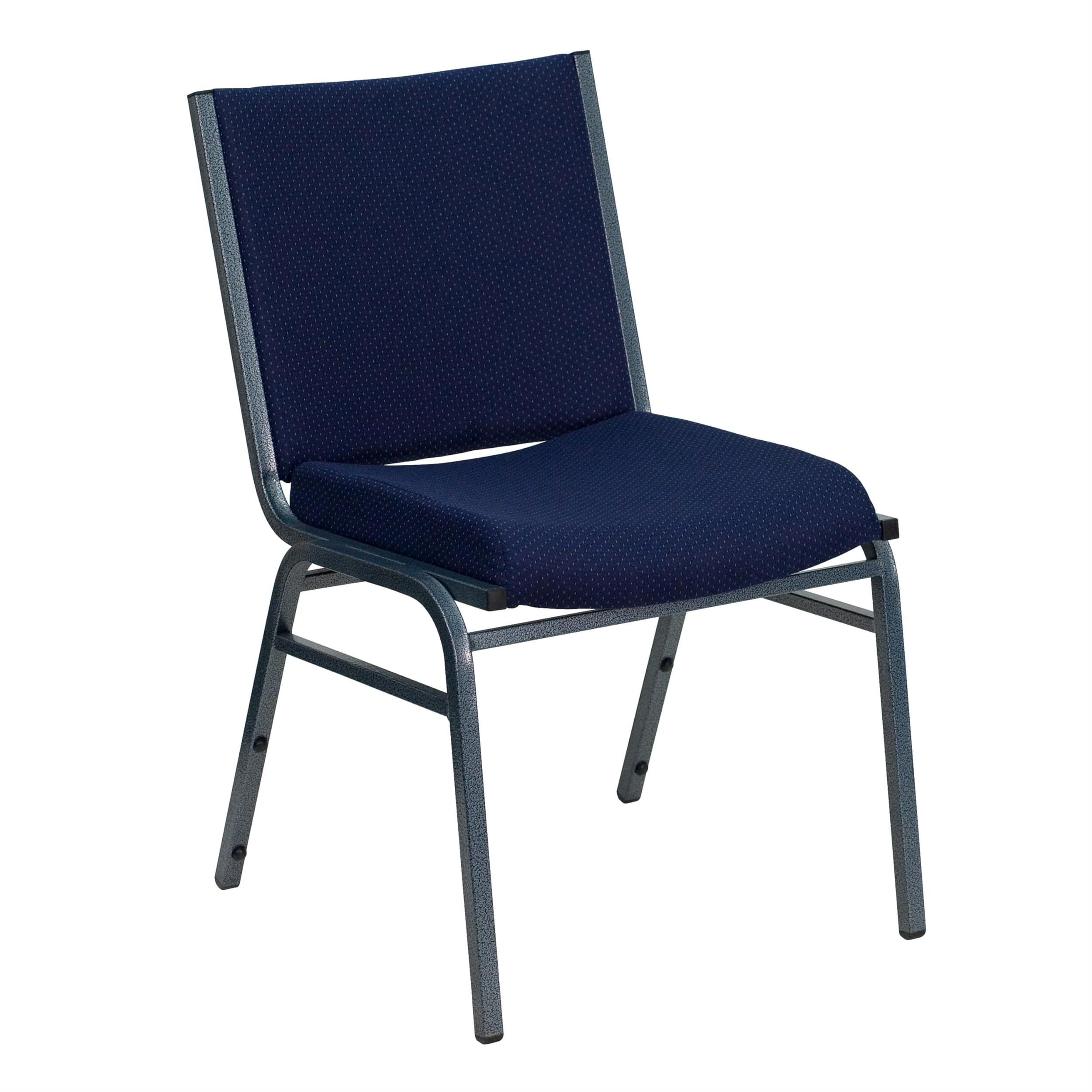 Bowery Hill Fabric/Metal Multipurpose Stacking Guest Chair in Navy