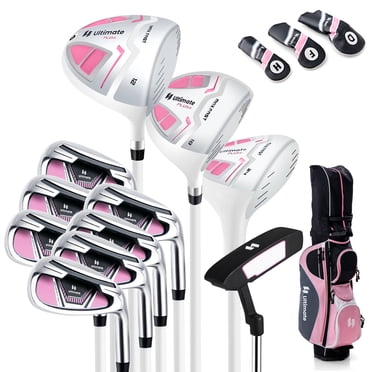 Ultimate Women's Complete Golf Club Set Golf Club Package Set with Rain Hood, Right Hand Pink