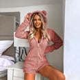 thumbnail image 1 of Combinaison pour Femmes à Manches Longues à Capuche Pyjama Combinaison Décontractée d'Hiver Chaude Combinaison de Nuit Combinaisons d'Automne pour Femmes en Liquidation, 1 of 5
