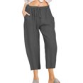 thumbnail image 1 of Innerwin Capri Pantalon Cordon Femmes Pantalon Été Jambe Droite Bas Baggy Gris Foncé 3XL, 1 of 2