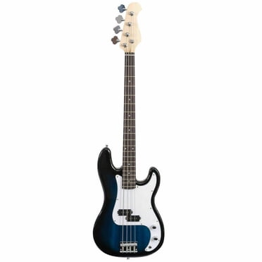 Gymax Guitare Basse Électrique Pleine Grandeur à 4 Cordes Bleue