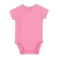 thumbnail image 1 of MIASHUI Baby Short Sleeve Side Snap Bodysuit Unisex Solid Color Soft Clothes,Pink,NB, 1 of 2