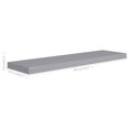 thumbnail image 3 of vidaXL Floating Wall Shelves 2 pcs Grey 90x23.5x3.8 cm MDF, 3 of 4